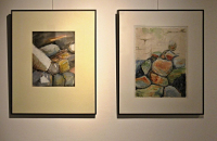 Links: Aquarell mit Kreide - 1997, rechts: Kreide - 2001