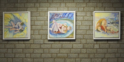 Blick in die Ausstellung: Toben i - III