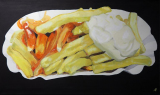 "Pommes rot - weiß" - © Acryl auf Leinwand - 60 x 100 cm - 2013