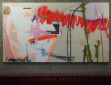 Ohne Titel - Acryl, Öl, Sprayfarbe, Kohle, Filzstift, Collage, Ölkreide,  Graphit und Kugelschreiber auf Leinwand - 70x190cm - 2018-2021