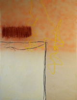 Kommt ein Pferd in die Bar - Acryl, Öl, Strukturpaste, Sprayfarbe, Pastellkreide und Graphit auf Leinwand - 140x180cm - 2019