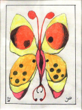 Siegfried Alexander Scholz: Buntstift - konstruktiv - Schmetterling