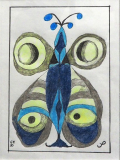 Siegfried Alexander Scholz: Buntstift - konstruktiv - Schmetterling