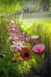 Annette Lüker-Henke: Naturgarten mit roter Sonnenblume