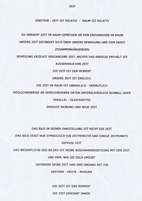 Text zu "Zeit" von Jens Schräder