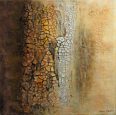 Veronica Petersdorf: Materialbild mit Marmormehl