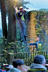 Reporter Johannes Gerhards bei der Arbeit
